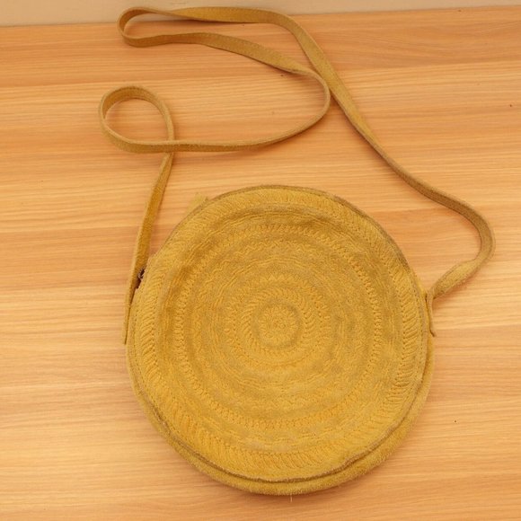 Green Leather Clutch Crossbody Small Shoulder Sling Moroccan‎ Purse Boho Circle - Picture 1 of 15